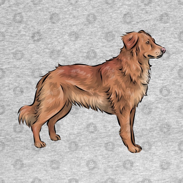 Working Golden Retriever Dog by Shirin Illustration